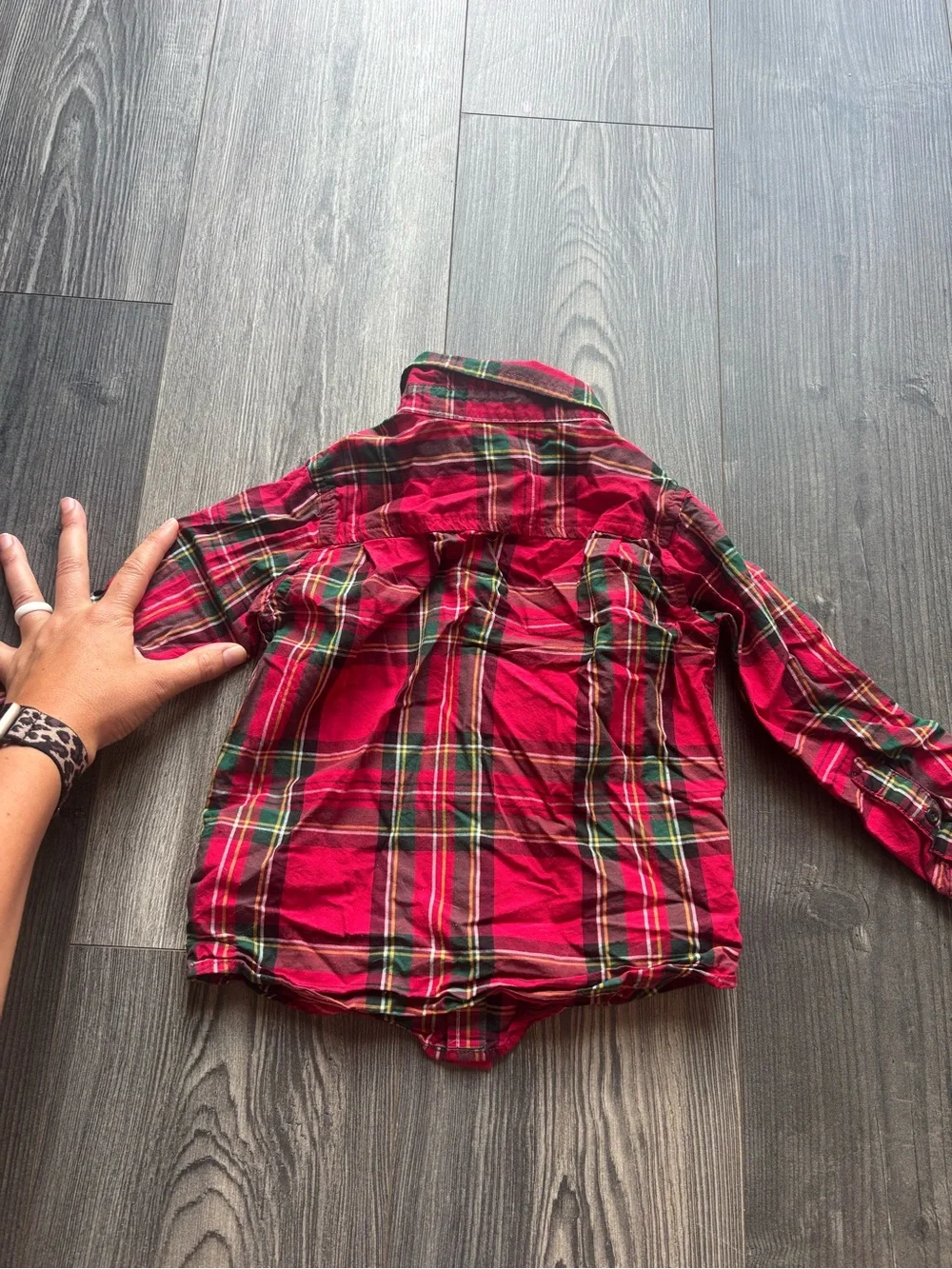 The Children's Place Red Holiday Fair Isle Sweater & Red Plaid Button Shirt Set